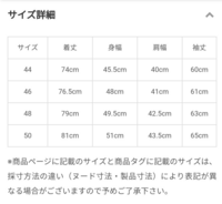 ナノユニバースのサイズについて。スカートの36と38はSとM