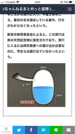 この岡山地底湖行方不明事件の地底湖なんてすが 普通に考えたらこう Yahoo 知恵袋