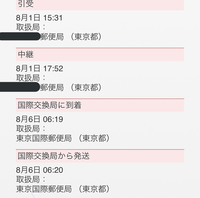 国際 交換 局 から 発送 の まま