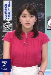 質問します 1 ニュース７の赤木野々花アナ ピンクのトップスに白 Yahoo 知恵袋