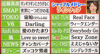 これがジャニーズ各グループの代表曲と見てもいいですか まぁkin Yahoo 知恵袋