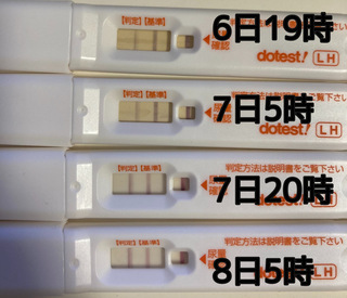 排卵検査薬を添付しています 6日21時ごろのタイミングだけだとズレています Yahoo 知恵袋