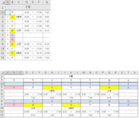 Excelで縦型カレンダーに入力されたデータを 隣のシートの横型 Yahoo 知恵袋