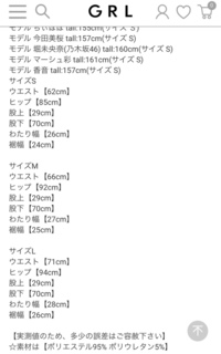 グレイル(GRL)のサイズについて質問です。 - グレイルのパン