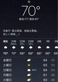 最近iphoneの天気のアプリがおかしいんです 気温が70 Yahoo 知恵袋