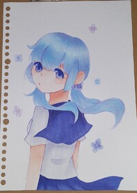 この絵のおかしい所を教えてください コピックで塗りました 紫陽花をイメージ Yahoo 知恵袋