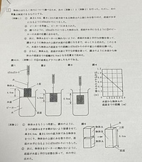 実験２』の②で、物体Bを水の中に沈めたところ、ばねばかりの示す値が