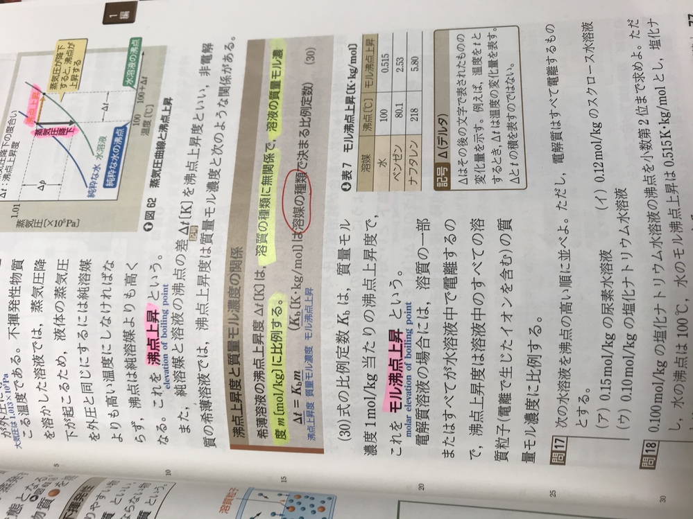 高校化学です 沸点上昇と質量モル濃度の関係についてです なぜ溶質 Yahoo 知恵袋