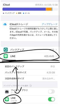 このiCloudのバックアップの中にあるLINEはストレージにあるLINEとは何が違うんですか？ 