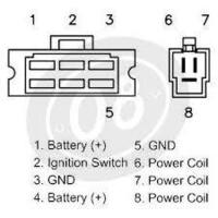 バイクのレギュレータ についてです 純正の物の配線は画像のように Yahoo 知恵袋