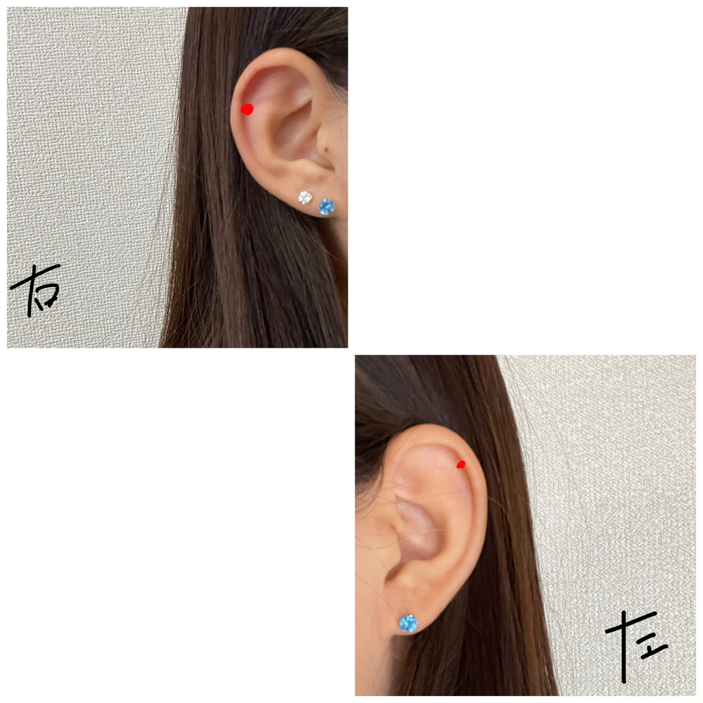 ピアスについて今右ロブに2個、左ロブに1個あいていて、もうひとつ軟骨