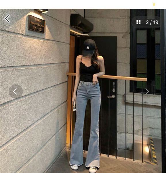 このようなデニムフレアパンツで 股下が長すぎずウエストも細めのってあり Yahoo 知恵袋