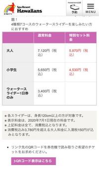 ハワイアンズのweb限定割引料金について 特別セット料金とは入場料とウ Yahoo 知恵袋