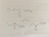 構造式はどちらが正解ですか？ また間違えを教えてください！
プロパン酸ナトリウムです