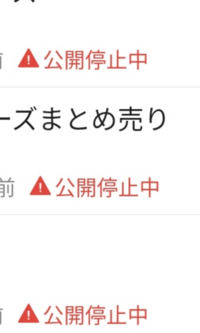 メルカリの公開停止について。今朝、突然、メルカリで出品しているモノ 