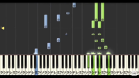 ピアノ楽譜のデモ再生動画について

ピアノ楽譜のデモ再生動画によくある下の画像のような映像（音が上から流れてきて鍵盤が光る）は専用のソフトなどを使って作られているのでしょうか？ 調べても分からず、どなたか教えて頂きたいです。
宜しくお願い致します。