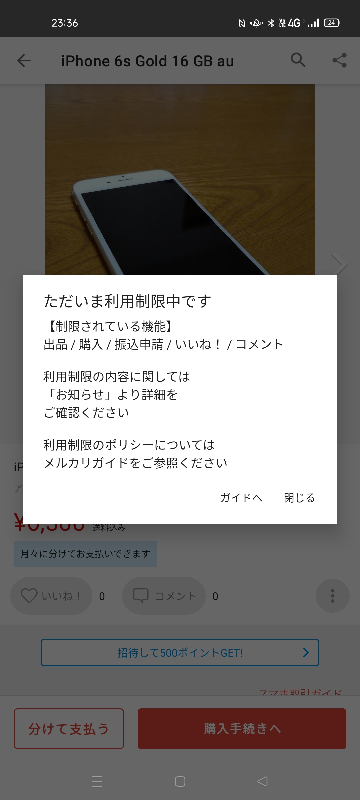 メルカリのオークションで入札し、無事に落札しました。期限までに購
