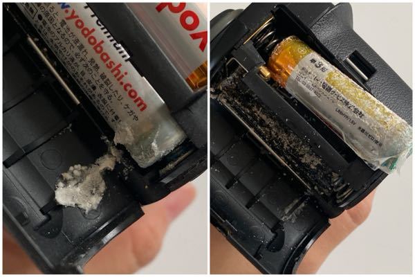 フィルムカメラの電池を交換しようと開けたらこんなことになっていま