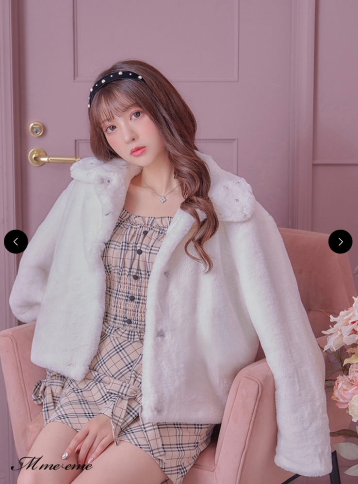エムミーエメ　リボンファーコート　ホワイト Coming Soon Re Arrival🎄♥️ ㅤㅤㅤㅤㅤㅤㅤㅤㅤㅤㅤㅤㅤ