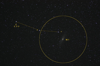 双眼鏡で見えるアンドロメダ銀河についての質問です。
都心なので秋の大四辺形も見るのに苦労する環境でして、ペルセウス座からアンドロメダを探しています。 アンドロメダ銀河は三つ並んで見える三つめの位置にあるハズですが三つめには星（ν）もあり、双眼鏡では何度見てみても一つしか見えなくてνなのかM31なのか判断がつきません。三つの並び的にはνのような気もしています。
νとM31で、どちらかしか見えな...
