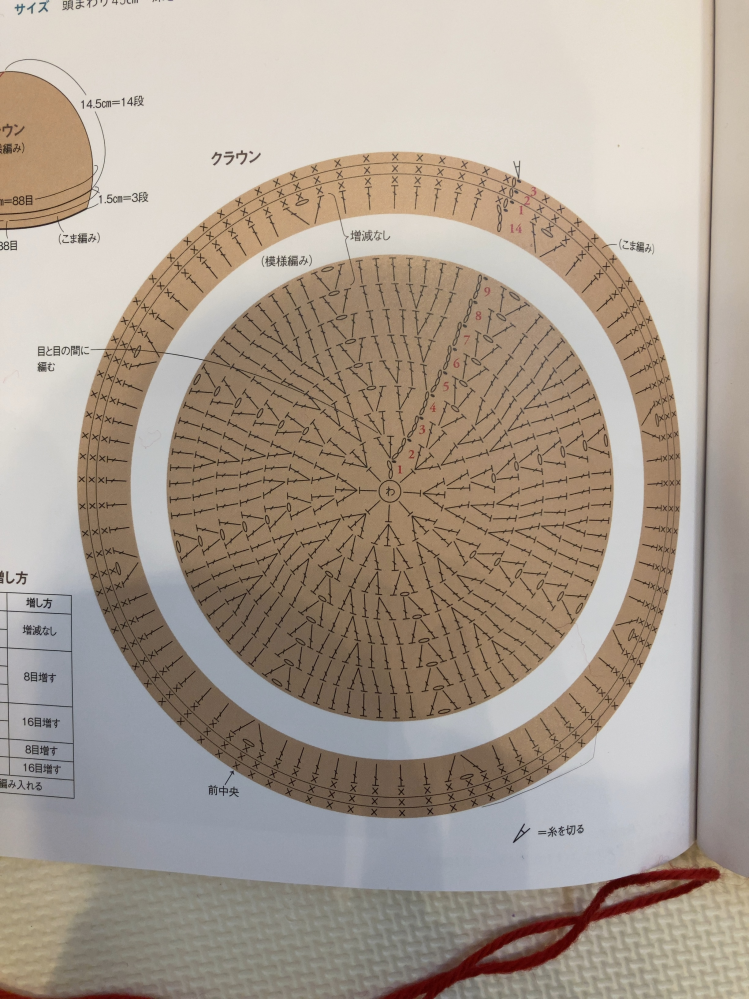 編み物初心者です。 帽子の編み方について教えてください。 3段目の(立ち上がりの鎖あみから数えて)3目めと4目めの「目と目の間に編む」というのは、前段の長編みの頭ではなく、足と足の間に針を入れるという解釈で合っていますか？
