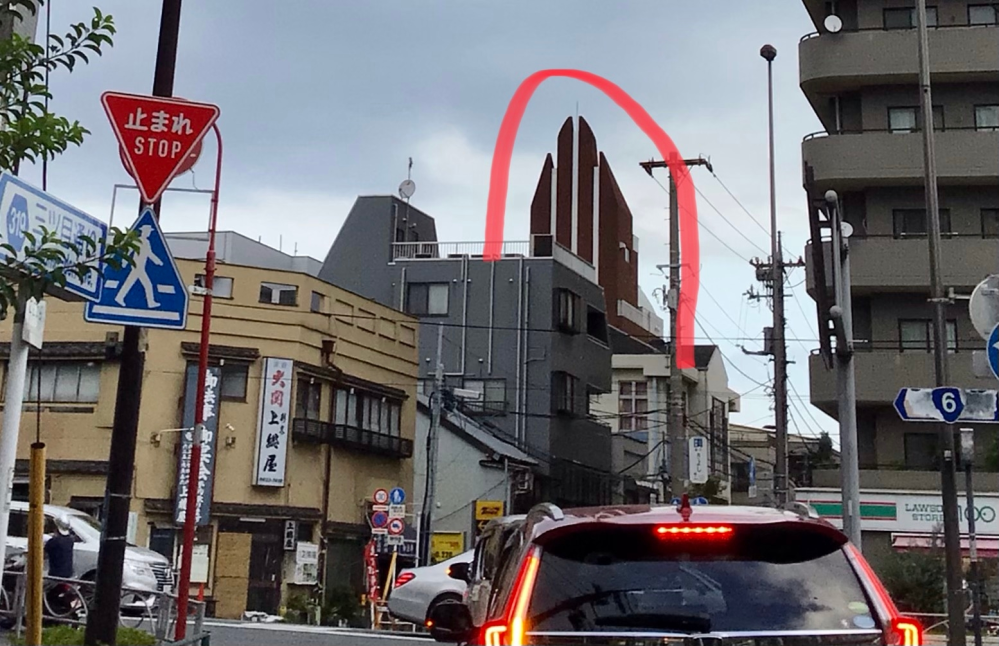東京都墨田区向島2-2-10 の付近から見たこのビル（赤い線で括った） 何の建物ですか？