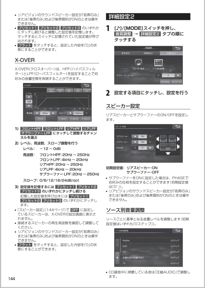 カーオーディオに詳しい方、最適なクロスオーバー設定を教えてくださ