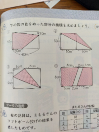 小５算数の問題です 色のついた部分の面積を求めなさい 小学生にわかる Yahoo 知恵袋