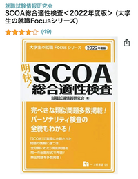 こちらのSCOA総合適性検査という参考書ですが、絶版のため高額で販売 