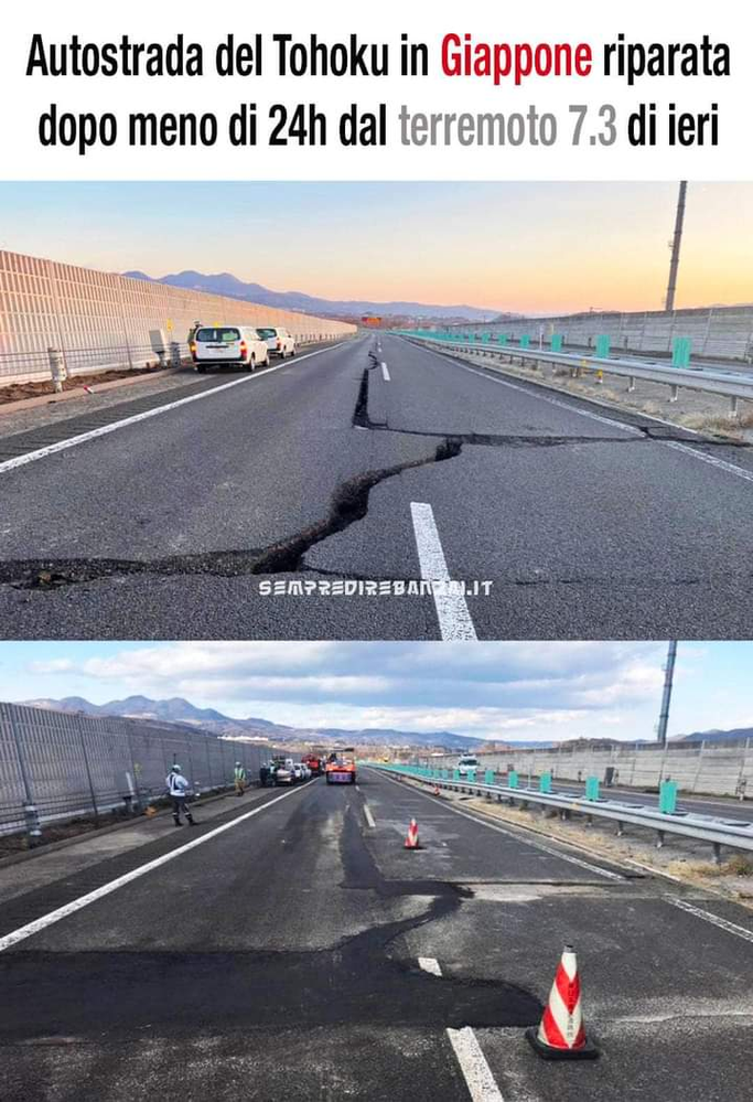 なぜ日本は地震で道路がめちゃくちゃになっても1日のうちに復興するんですか?? これはイタリアで話題