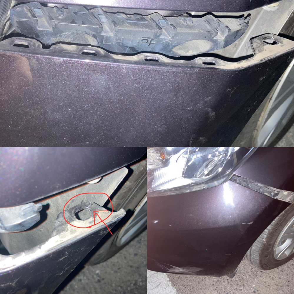 車を擦ってしまい バンパーが外れてしまいました 無理矢理押し込め Yahoo 知恵袋