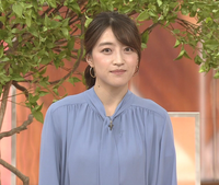 質問です 1 サタデーウオッチ９の赤木野々花アナ 水色のトップス Yahoo 知恵袋