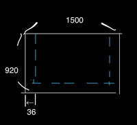 パイン集成材の天板の耐荷重

1500×920×18mmのパイン集成材の天板の耐荷重は何キロぐらいですか？ 3辺に裏から幅36mmの同じパイン材(厚さ18mm)の板が貼られています。その周りの部分だけ厚み36mmです