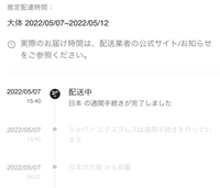 SHEINで買い物をしたのですが、日本の通関手続きが完了しました  