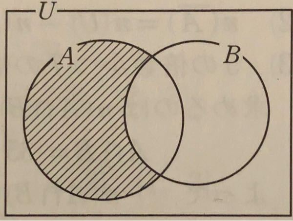 数Aについてです。 集合なのですが、どうしてA∩B-(AとBバーの共通部分)は以下の様な図になるのでしょうか？又、バーが付くときに共通部分が入るのかどうか迷ってしまうのですが、考え方やコツはあるでしょうか？
