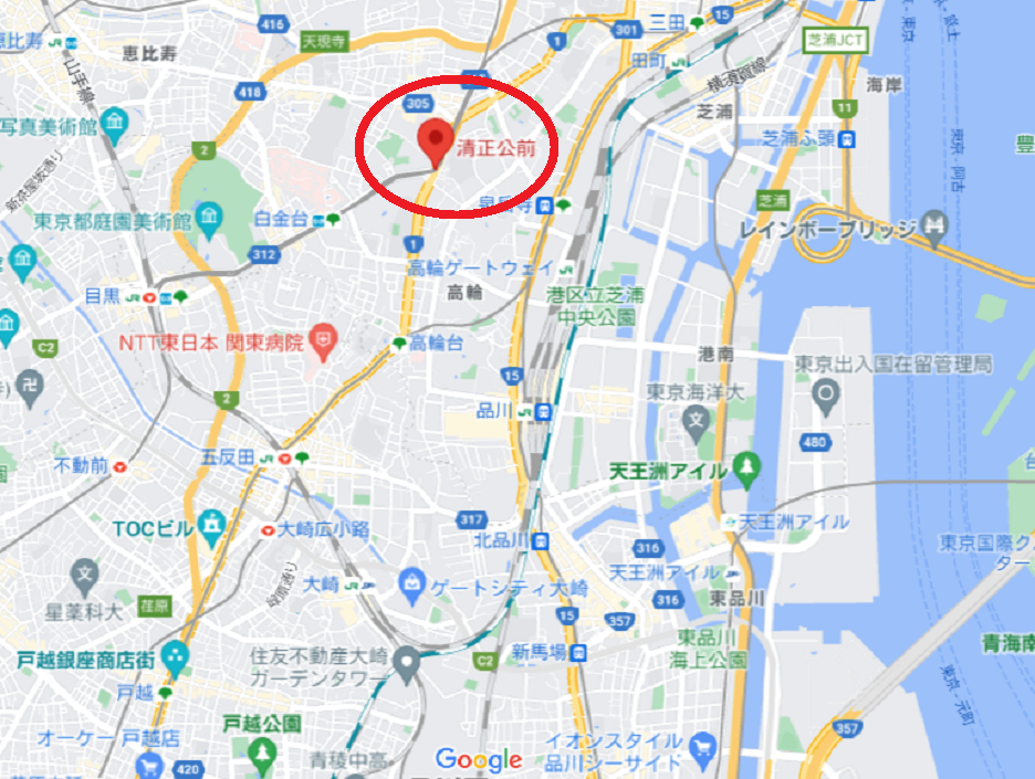 東京都内の首都高速にお詳しい方へお伺いをいたします。 ・ 「清正公前」の交差点付近から首都高速に乗って空港中央ランプで降りて羽田空港に行くには、どこから乗った方がよいのでしょうか。 ・ 湾岸高速の「大井南」でしょうか。 それより、手前だとどこの入口になるのでしょうか。