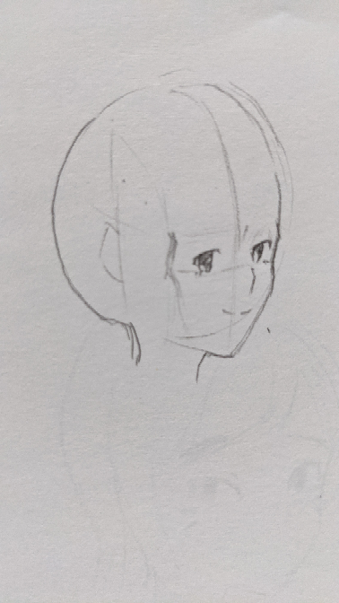 イラスト練習中です 顔のアタリに沿って描くとたまに頭が大き Yahoo 知恵袋