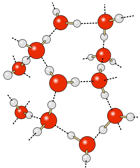 水素結合を行うものは、下図のように水素結合がされている状態のままこの世に存在しているのですか？
