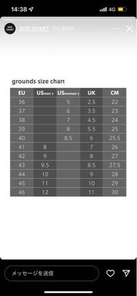 groundsというブランドの靴を購入したいのですがサイズ表記がわかりません。自分の足のサイズは24センチか24.5センチなのですがその場合どれでしょうか 