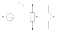下図に示すRL並列回路において、交流電源電圧E=120V、誘導性リアクタンスXL＝20Ωのとき、回路に流れる電流I＝10Aであった。
この時の抵抗R[Ω]の値として、適当なものはどれか。 答え：R=15.0 Ω

どのような式で求めればよいのでしょうか？

宜しくお願いします。
