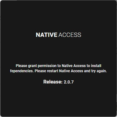 native access2をインストールしようとしているのですが、この画面で止まってしまいます。解決方法が知りたいです。 ー－補足情報ー－ 動作環境...win11home 元々はkonta...