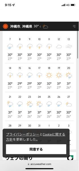沖縄の8月の1ヶ月天気予報ほとんど天気悪いのですがなぜですか、、、、？？9日頃旅行にいくんですけど天気予報当たるんでしょうか、、、（ ; ; ）