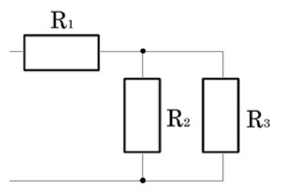 ３つの抵抗がすべて１００Ωのとき、回路に４Vの電圧をかけるとそれぞれの抵抗に流れる電流はいくつになるのですか？