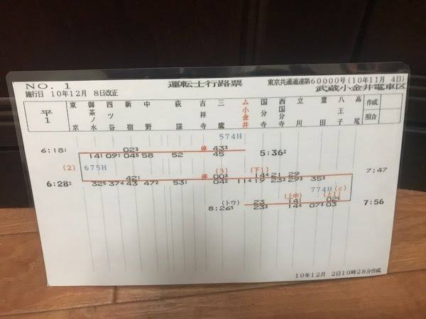 鉄道行路表 Aシート6号 新快速「Aシート」、乗務員室側デッキも「
