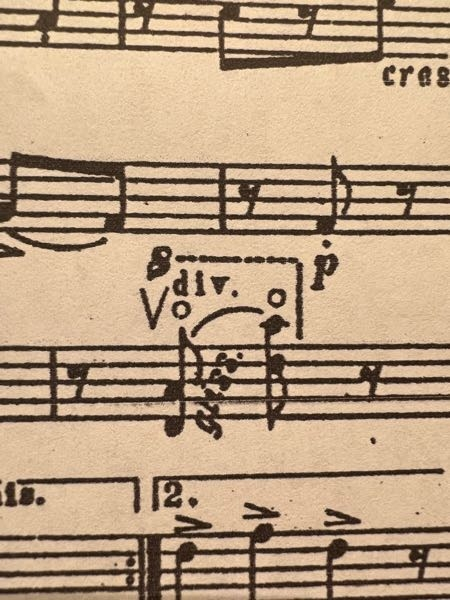 ヴァイオリンの楽譜でこの音符を見つけました。この音符の意味はなんでしょうか？ 仮面舞踏会の5楽章です。