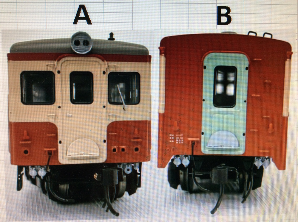 天賞堂16番ゲージのディーゼルカー キハ17系の車両の両端の”顔”の組み合わせには2つのタイプがあって、両端共にAのタイプ（仮にAA）と、ABのタイプがありますね(画像）。 実物がそうなっている...