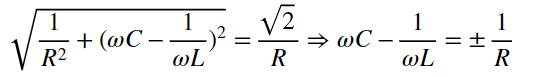 左の等式をどう変形させたら右の等式になるのか途中式お願いします ちなみに共振時の並列回路のもんだいです