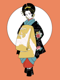 イラスト評価お願いします 花魁を描きました 一応柄は手描きです 上手いか Yahoo 知恵袋