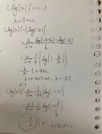 数学III3微分です。log|x|log|x|のx