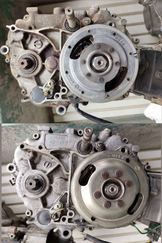 モンキー等のホンダの横型エンジンについて質問です。写真の2つの